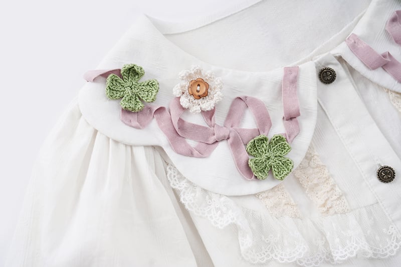 ピンクハウス 花ブーケ刺繍半袖チュニック 白×キナリ ピンクハウス 花