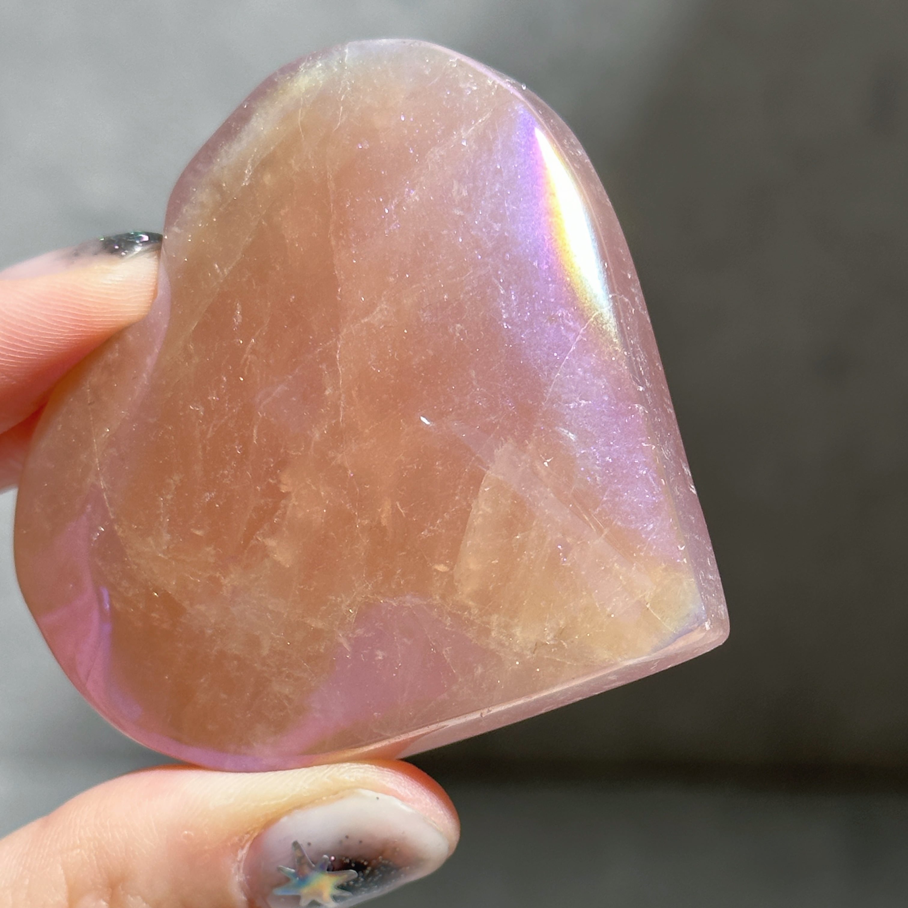 エンジェルオーラハートローズクォーツ 178g 天然石 パワーストーン エンジェルオーラローズクォーツ ハート42♡Angel Aura Rose Quartz