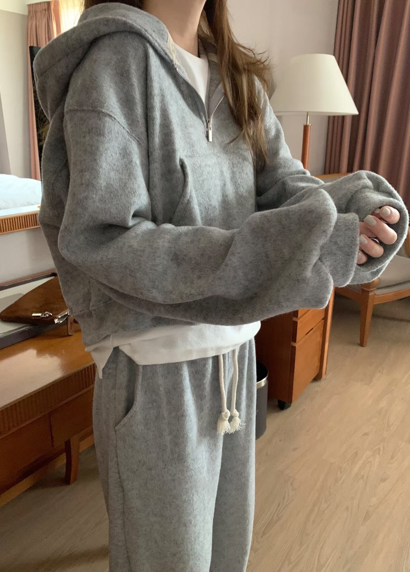 (予約)mellounge / Boca hood half zip up / 3color