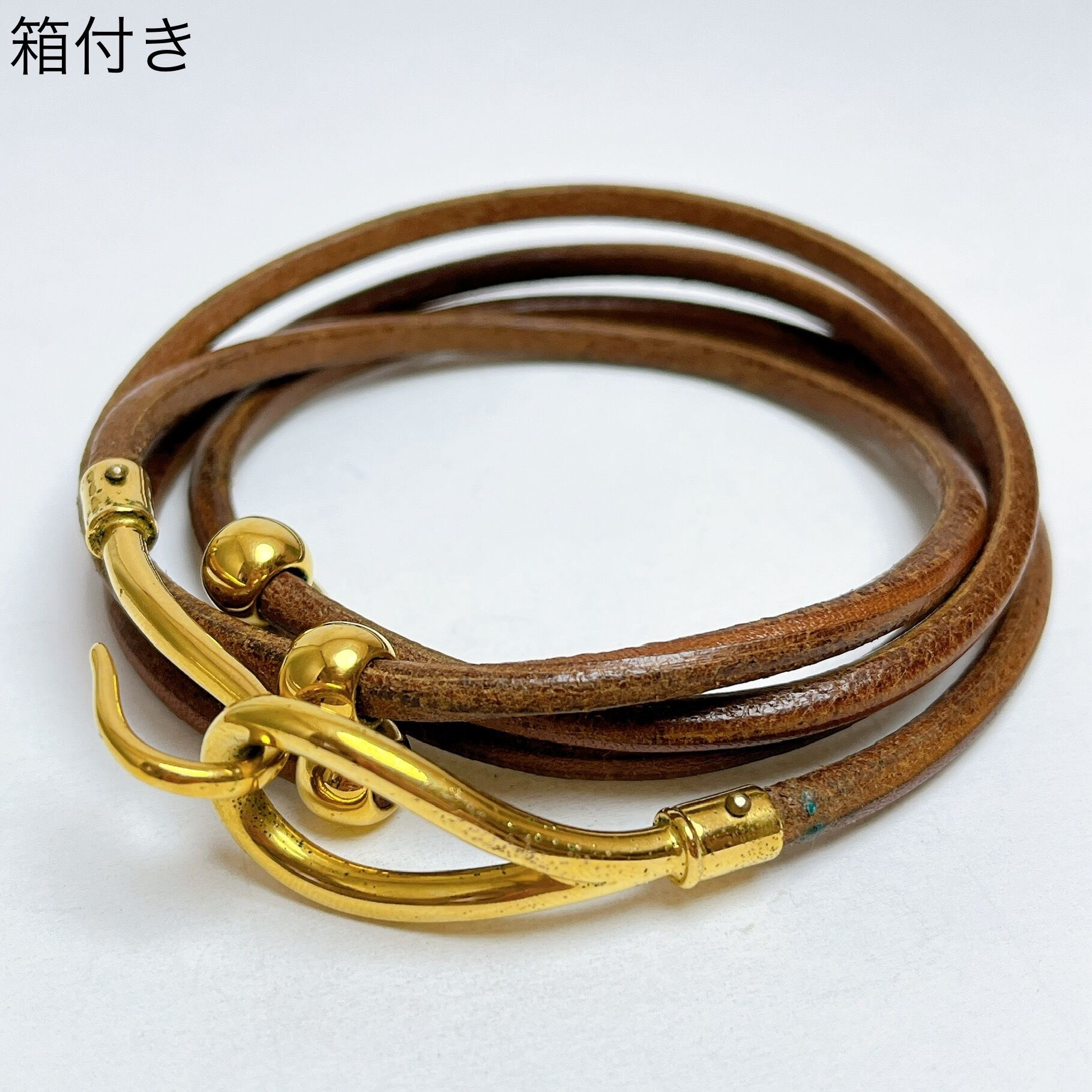 メンズ グッチ ホースビット トグル レザー チョーカー ネックレス 925