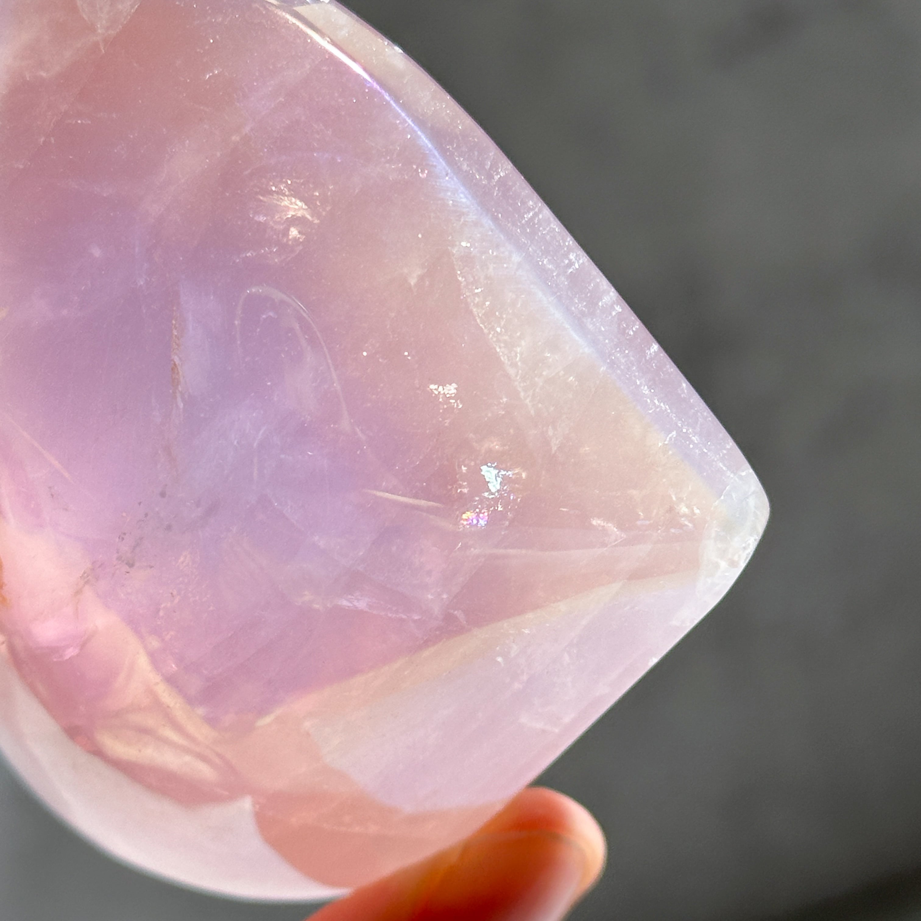 ぷっくり♡Bigエンジェルオーラローズクォーツ ハート05♡ Angel Aura