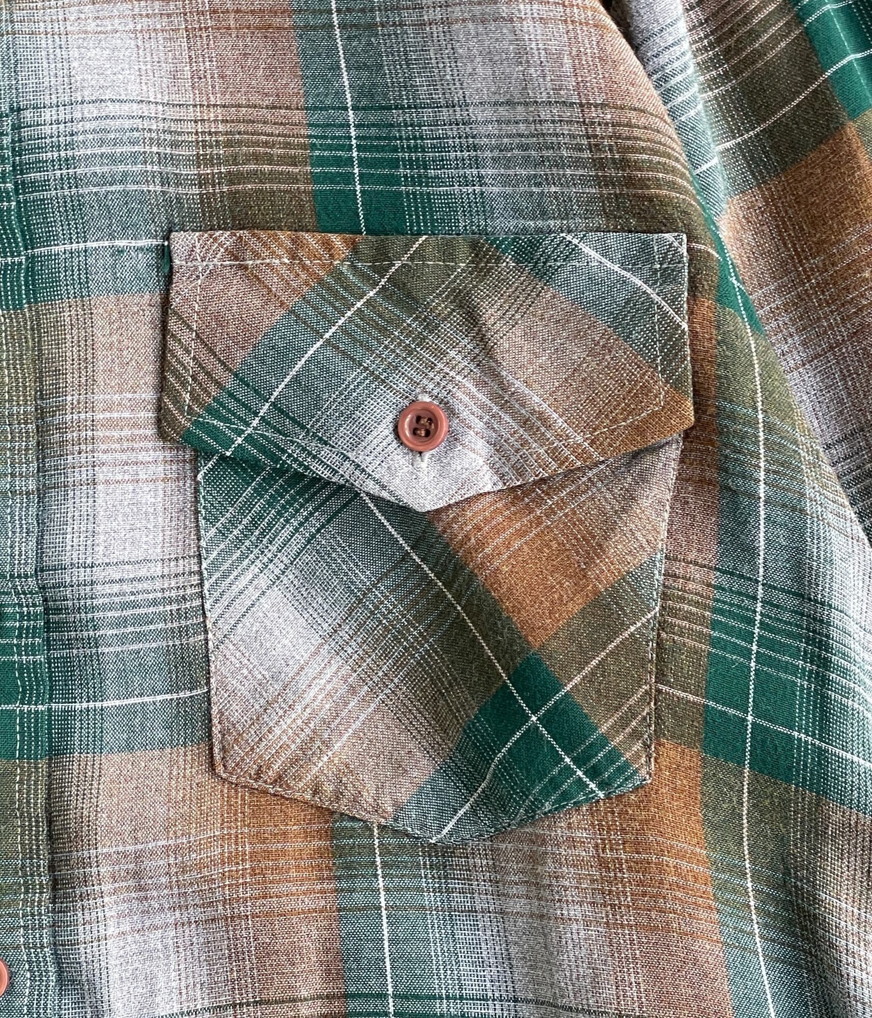 Vintage 70-80s M Rayon Ombre check shirt -VAN HEUSEN- | BEGGARS