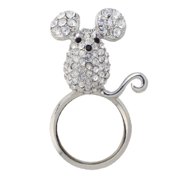 PEARL パール メガネホルダー スカーフリング ブローチ シルバー ネズミ 鼠 ねずみ PA-176 Z6280