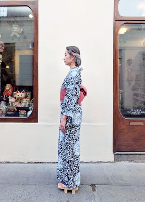 注染反物　獅子地紋