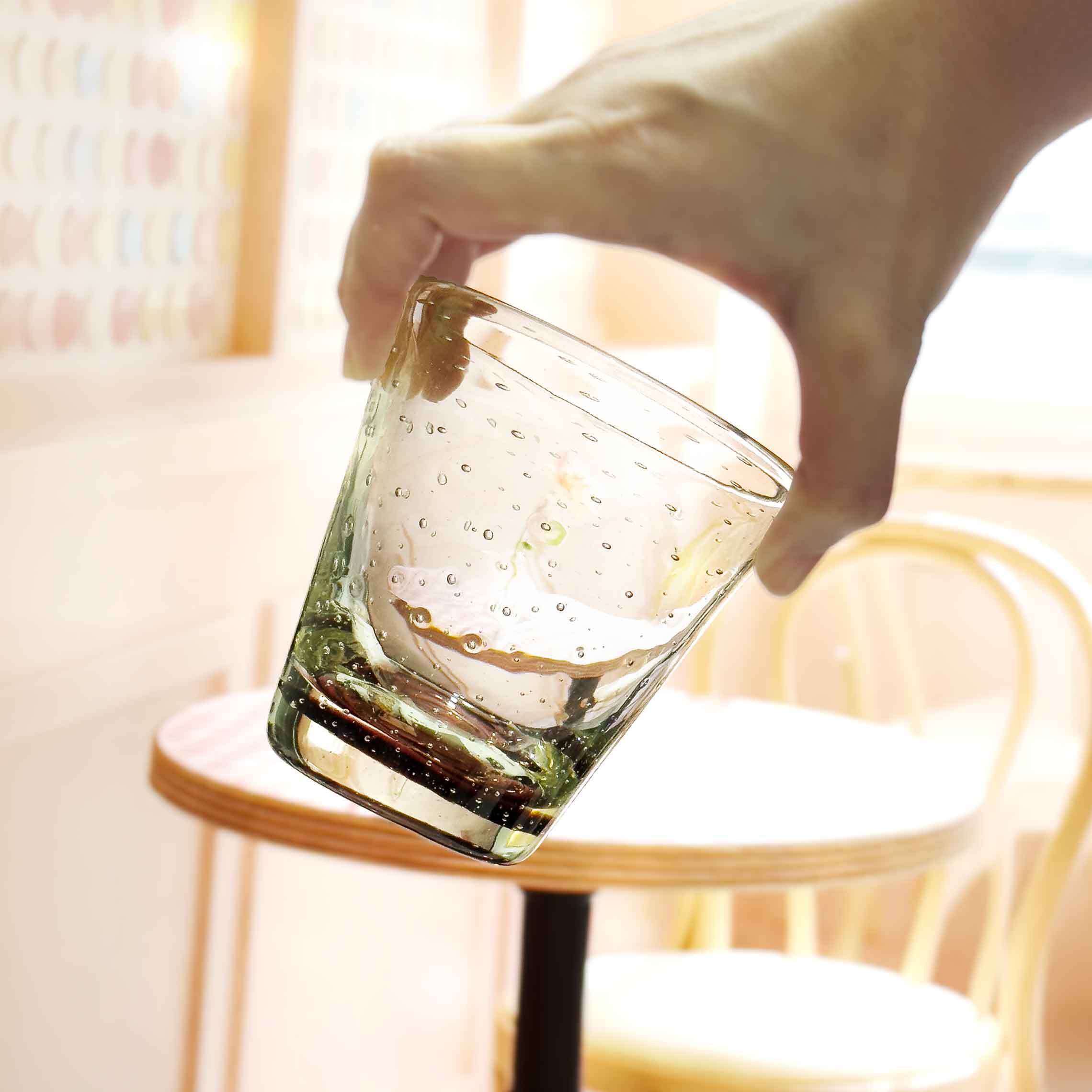 ガラス工房清天】底色気泡コーングラス 大 紫 [琉球ガラス] | 【琉球