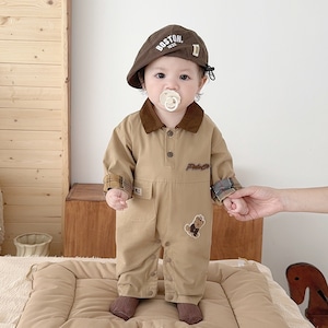 【BABY】秋新作　ブラウンオールインワン