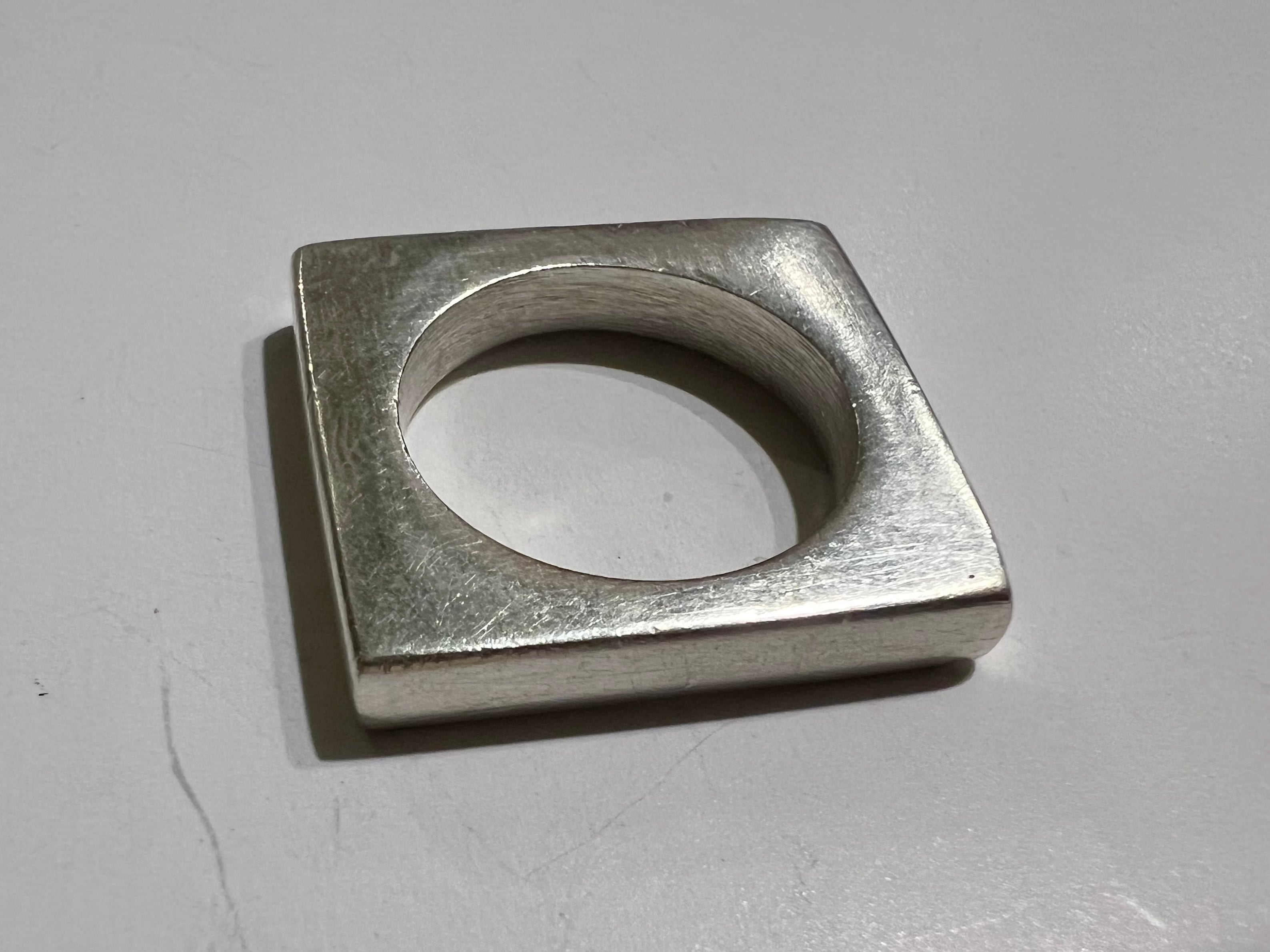 カレンシルバー98% ハ一トリング 15号 15号】Karen silver square ring ( カレン シルバー スクエア