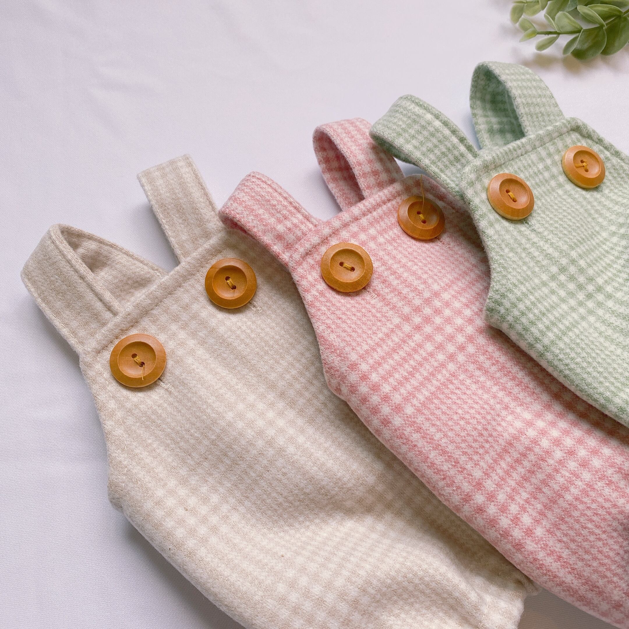 【SALE】ウールチェックロンパース S ~ XL 3color / 犬服 秋冬 新作 可愛い 犬の服 つなぎ ドッグウェア オールインワン 小型犬 中型犬 tsu31