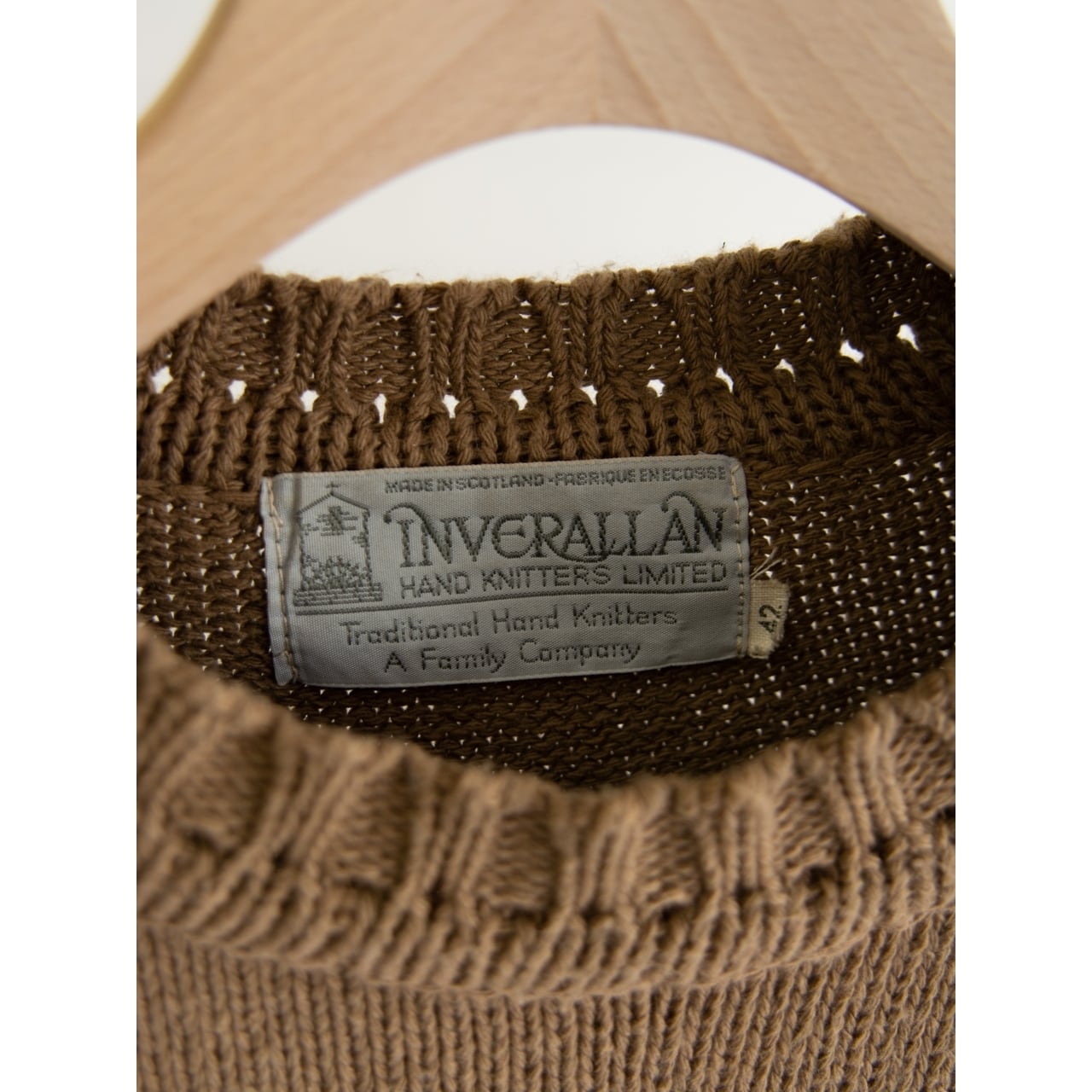 INVERALLAN】Made in Scotland Cotton Hand Knitted Sweater INVERALLAN】Made in Scotland Cotton Hand Knitted Sweater