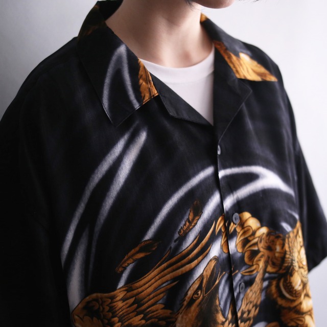 "虎×鷹" full graphic pattern loose h/s shirt