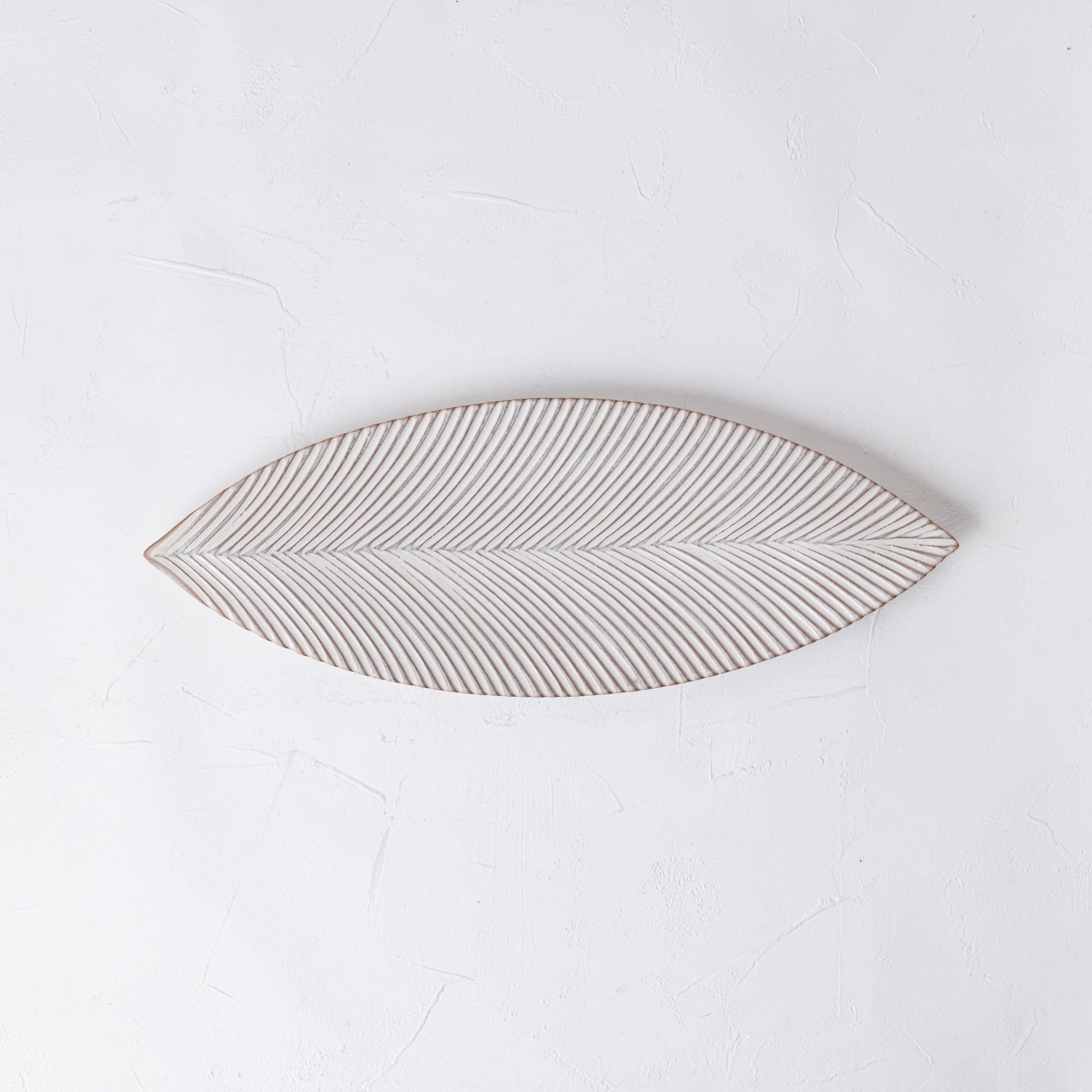 【増田 哲士】12.リーフ皿/大(白)