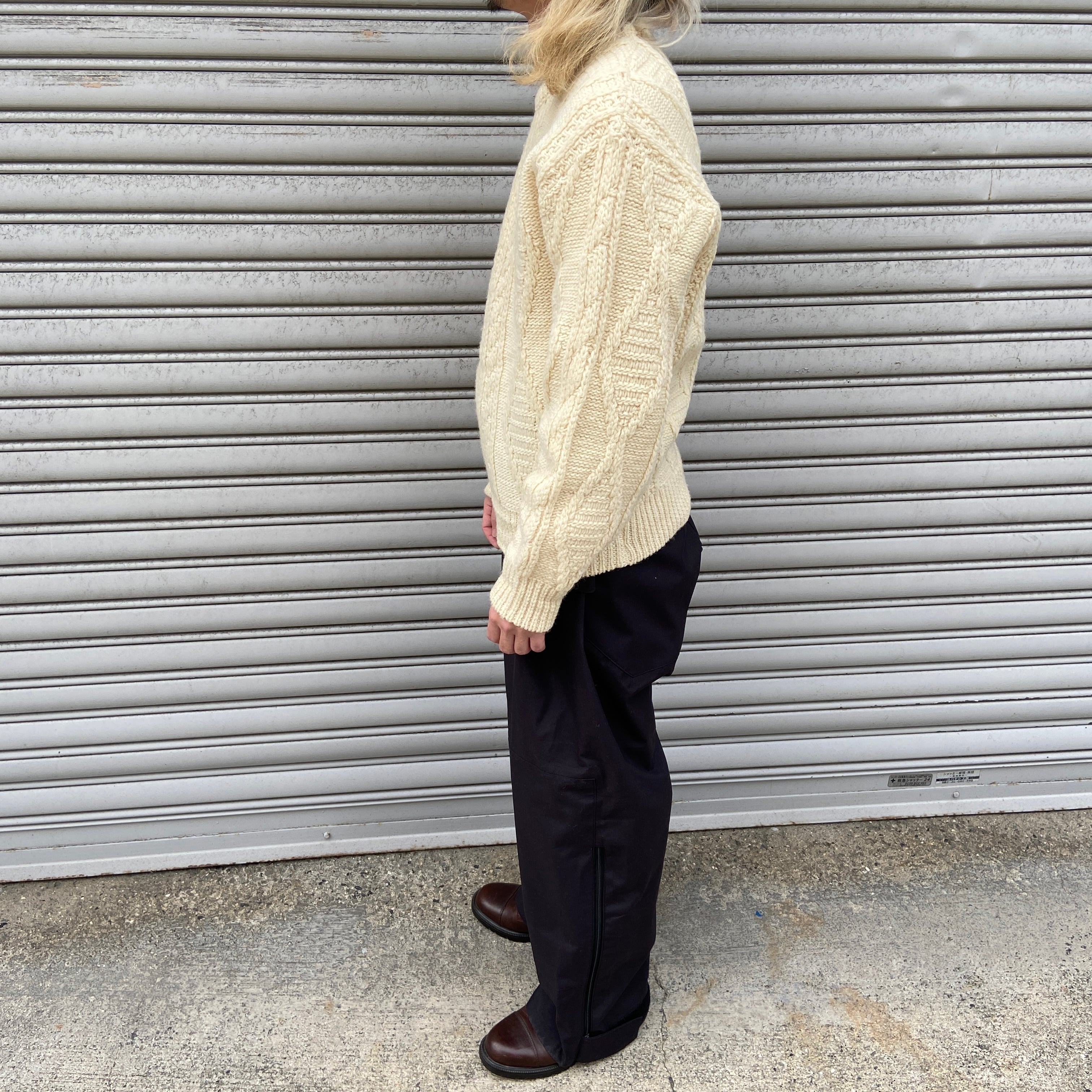 70s USA製 PENDLETON フィッシャーマンセーター アイボリー L 70s USA製 PENDLETON フィッシャーマンセーター アイボリー L