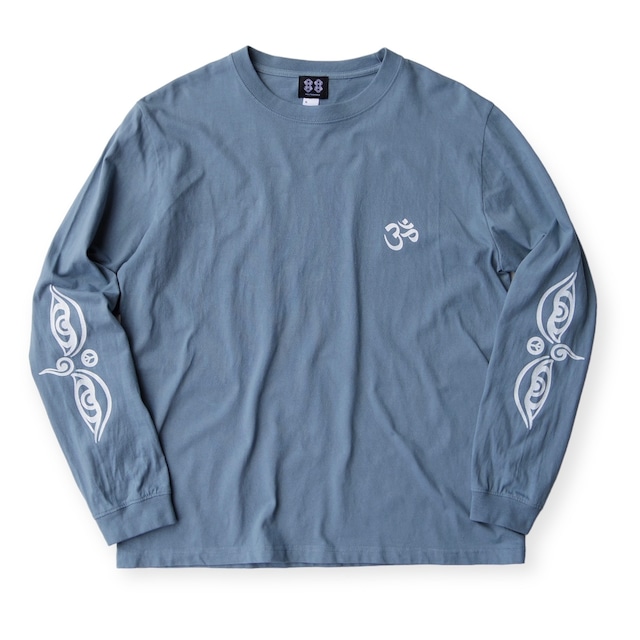 ॐ×Buddha eye  L/S T-SHIRT / ブッダアイ ロングスリーブTシャツ -Cement blue-