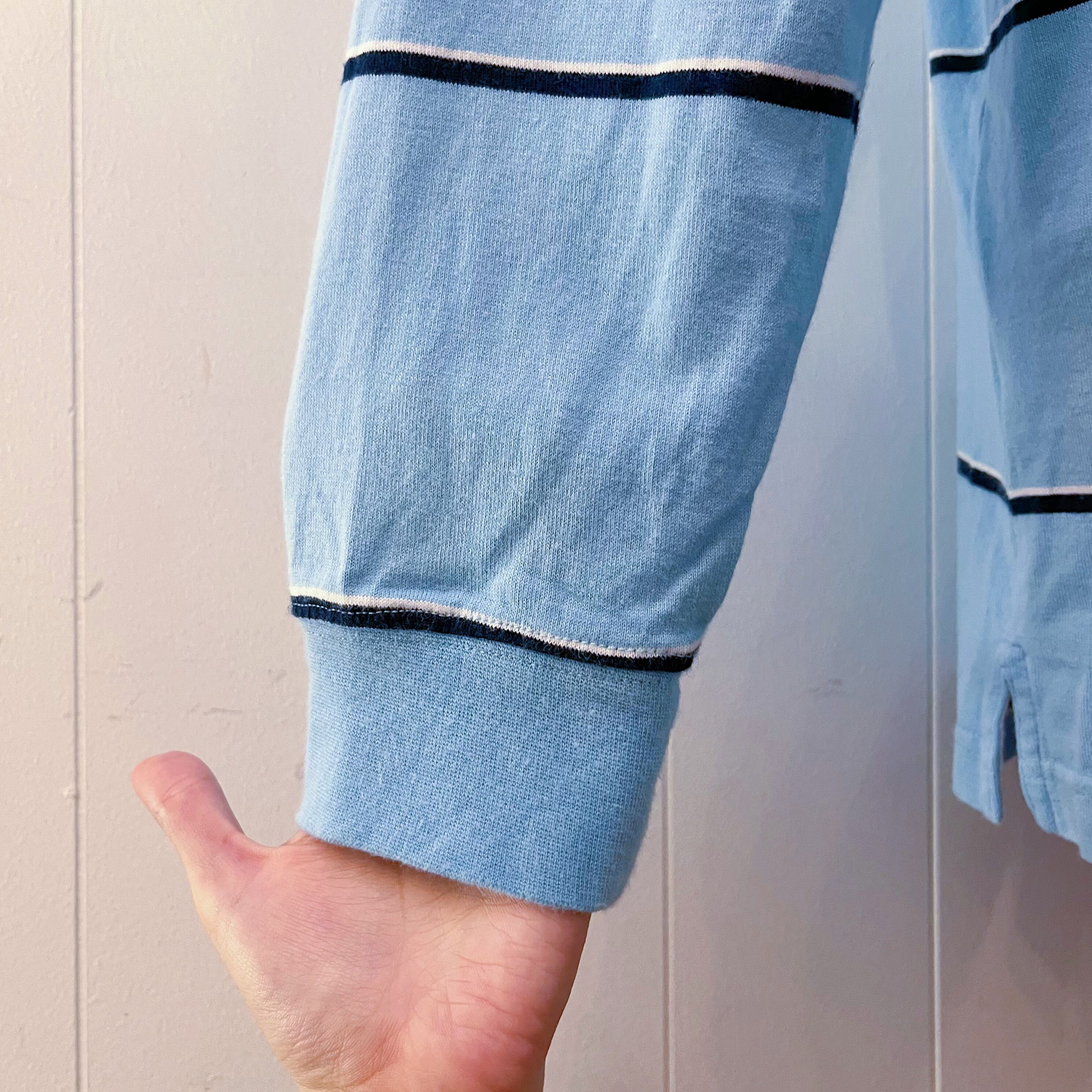 light blue stripe polo shirt