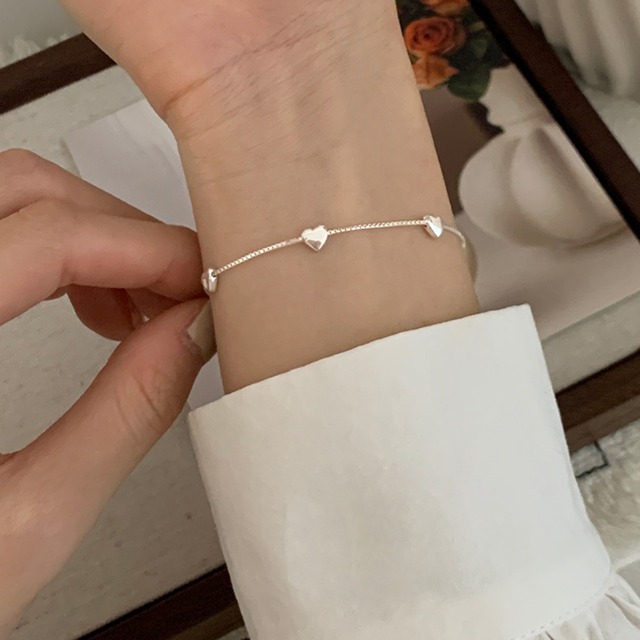 Weiwan925シルバー韓国のハートブレスレット 3s