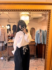 COLORMAID CHIC ホワイトパフスリーブブラウス