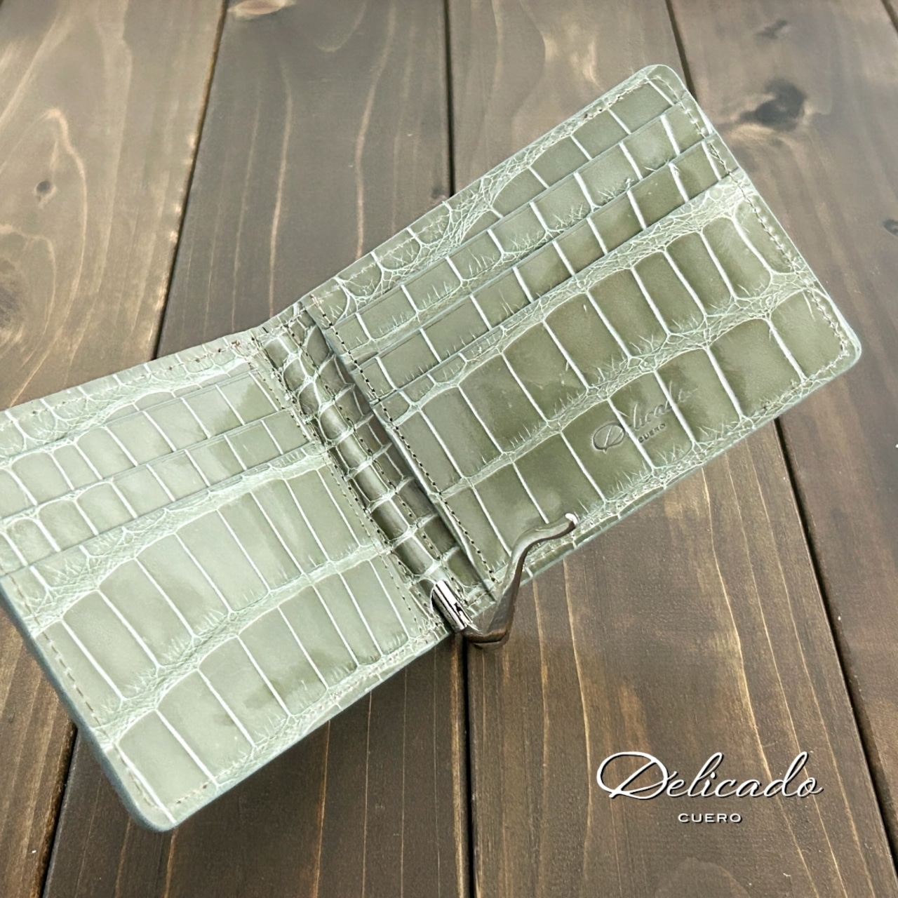 アリゲーター 無双 マネークリップ アッシュカーキ