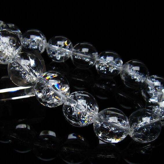 アイリスクォーツ 水晶 ブレスレット 14mm 一点物 メール便可 [M便 1/10] 111-35467