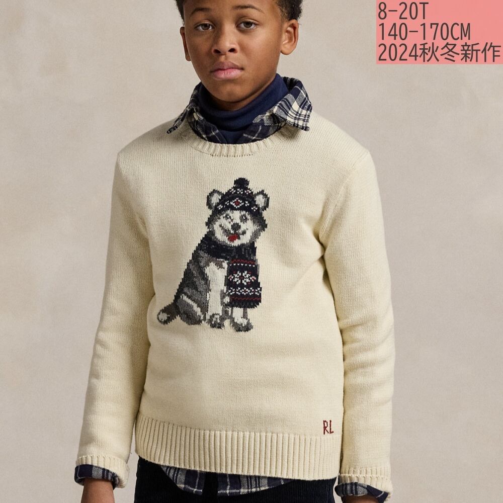 ラスト1【160cm】キッズ（男の子）セーター ドッグ POLO RALPH LAUREN 