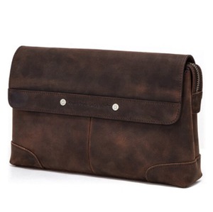 Crazy horse leather long wallet