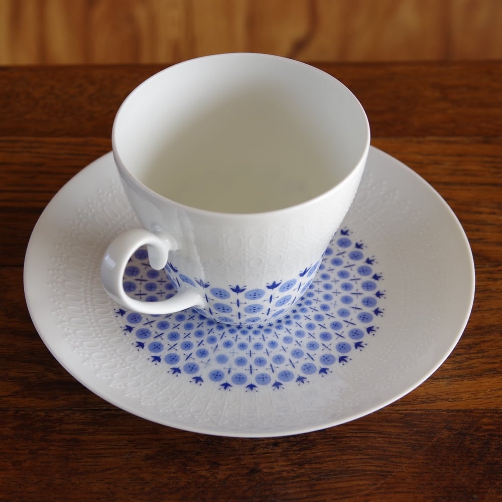 ローゼンタール ロマンス 水色の丸い模様 コーヒーカップ ソーサー