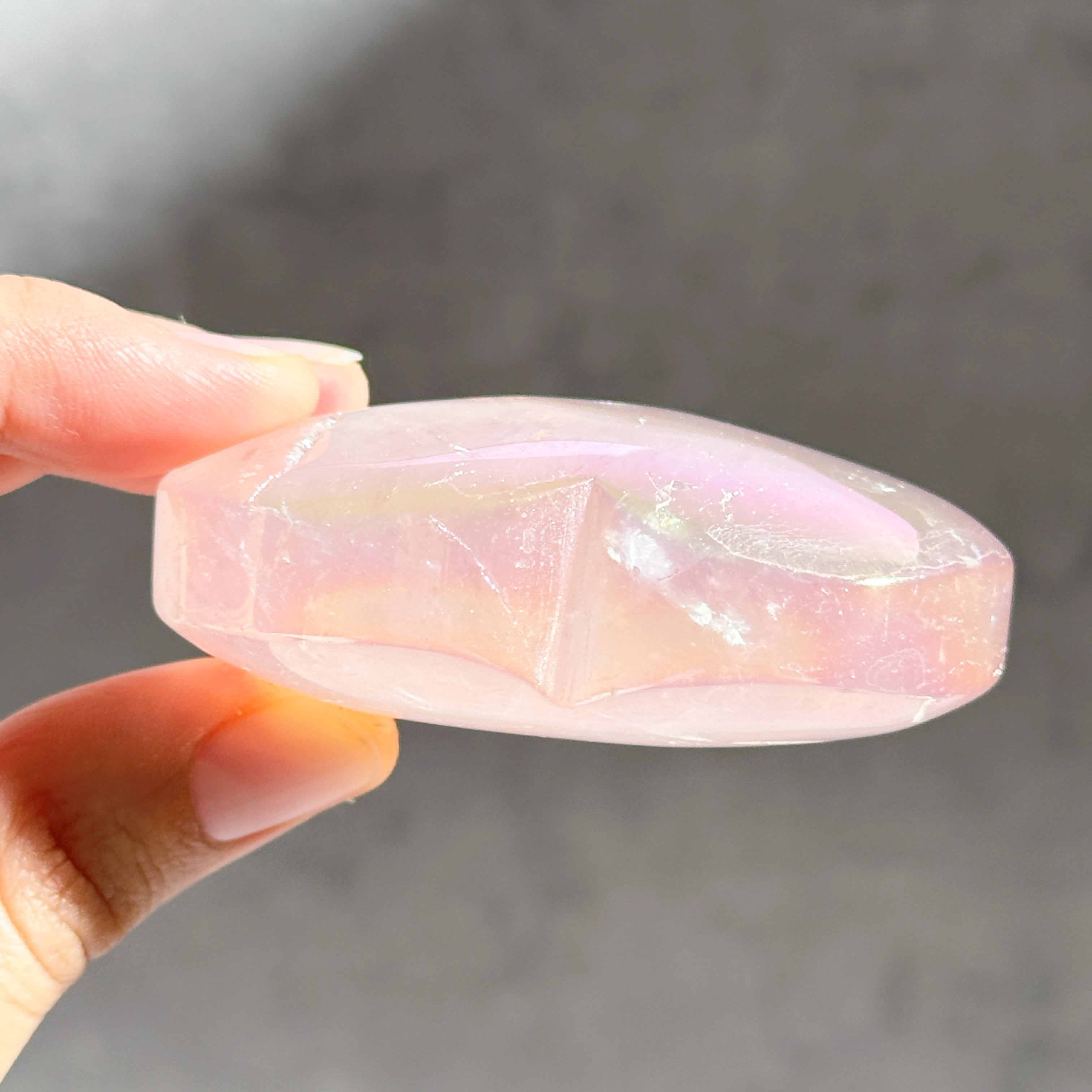 Big♡エンジェルオーラローズクォーツ ハート85♡ Angel Aura Rose