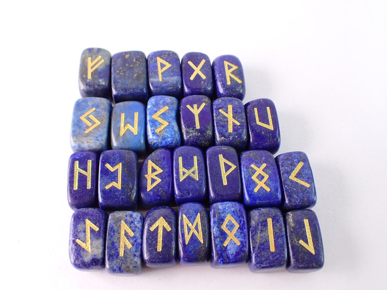 ルーンストーン　ラピスラズリ　25石セット　 [D1-203]