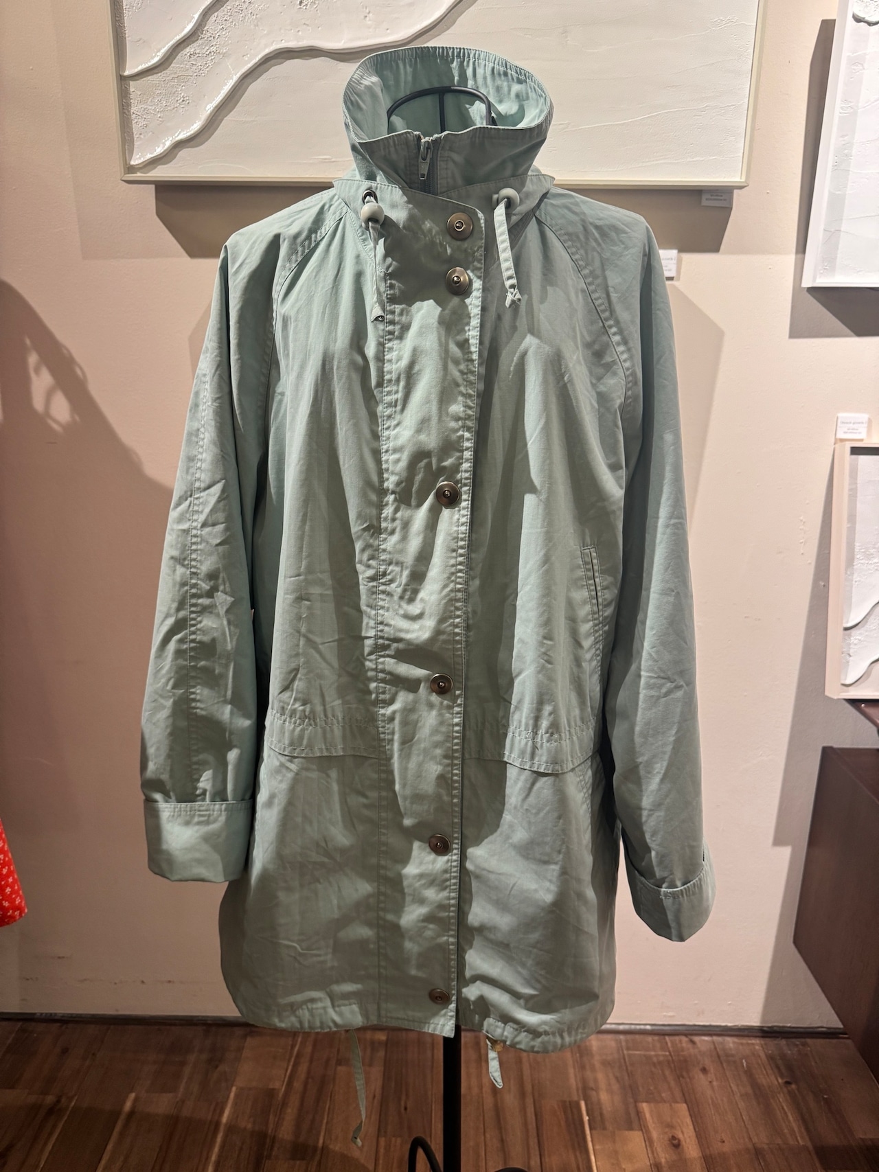 HAND MADE FOR STYLE ブルーナイロンジャケット フード付き