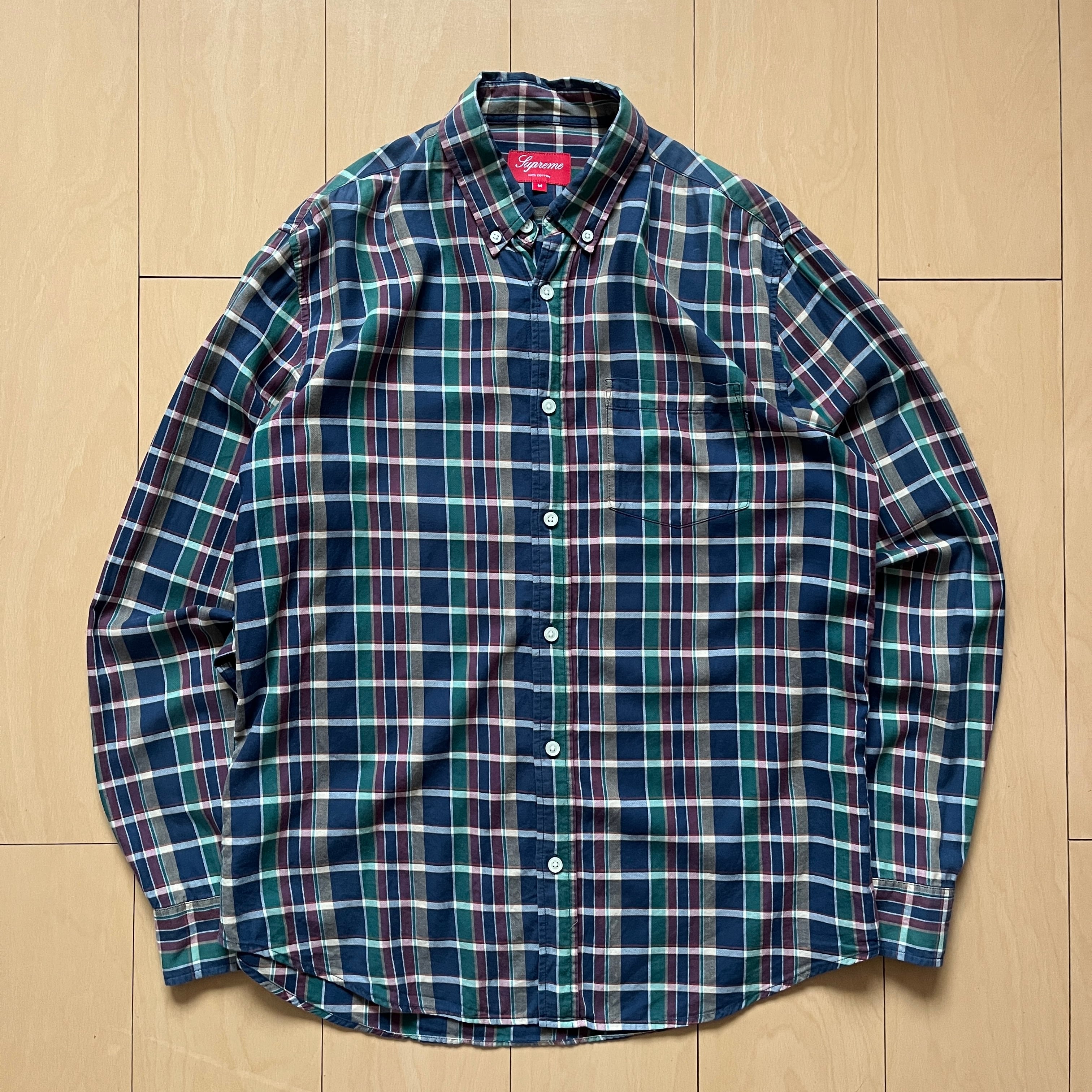 Supreme チェック柄 長袖ネルシャツ M‼️格安‼️ Supreme チェック柄 ネルシャツ M ブルー Supreme 長袖