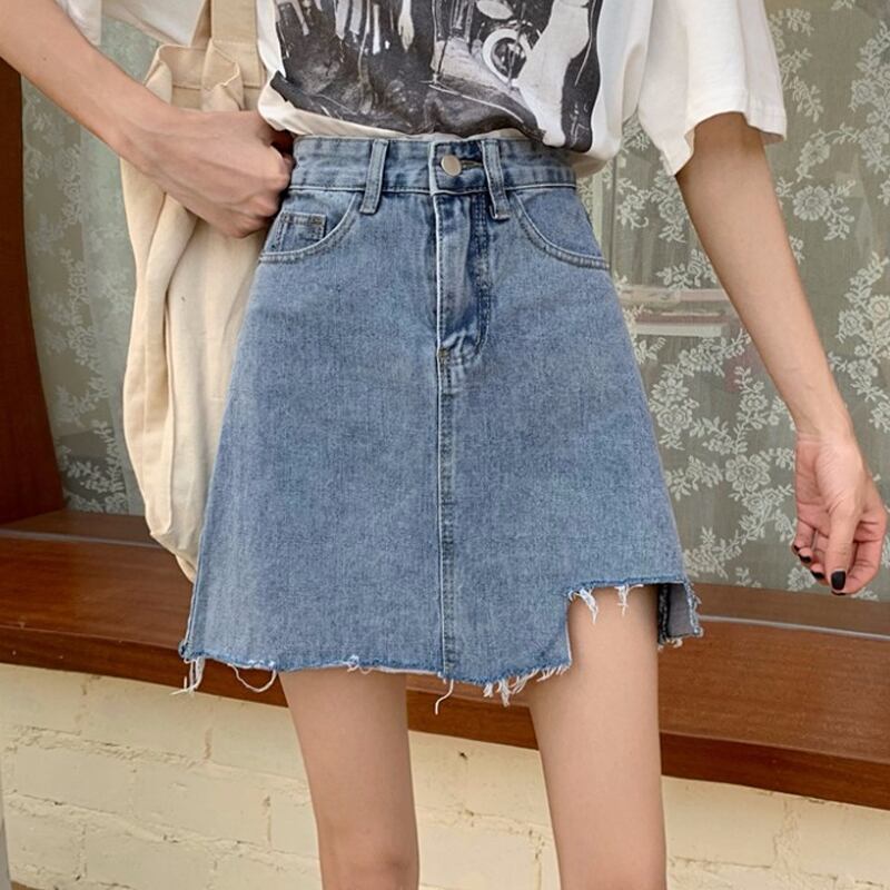 サマースカート ハイウェストウェストAラインショート 夏物 試着室65328320892