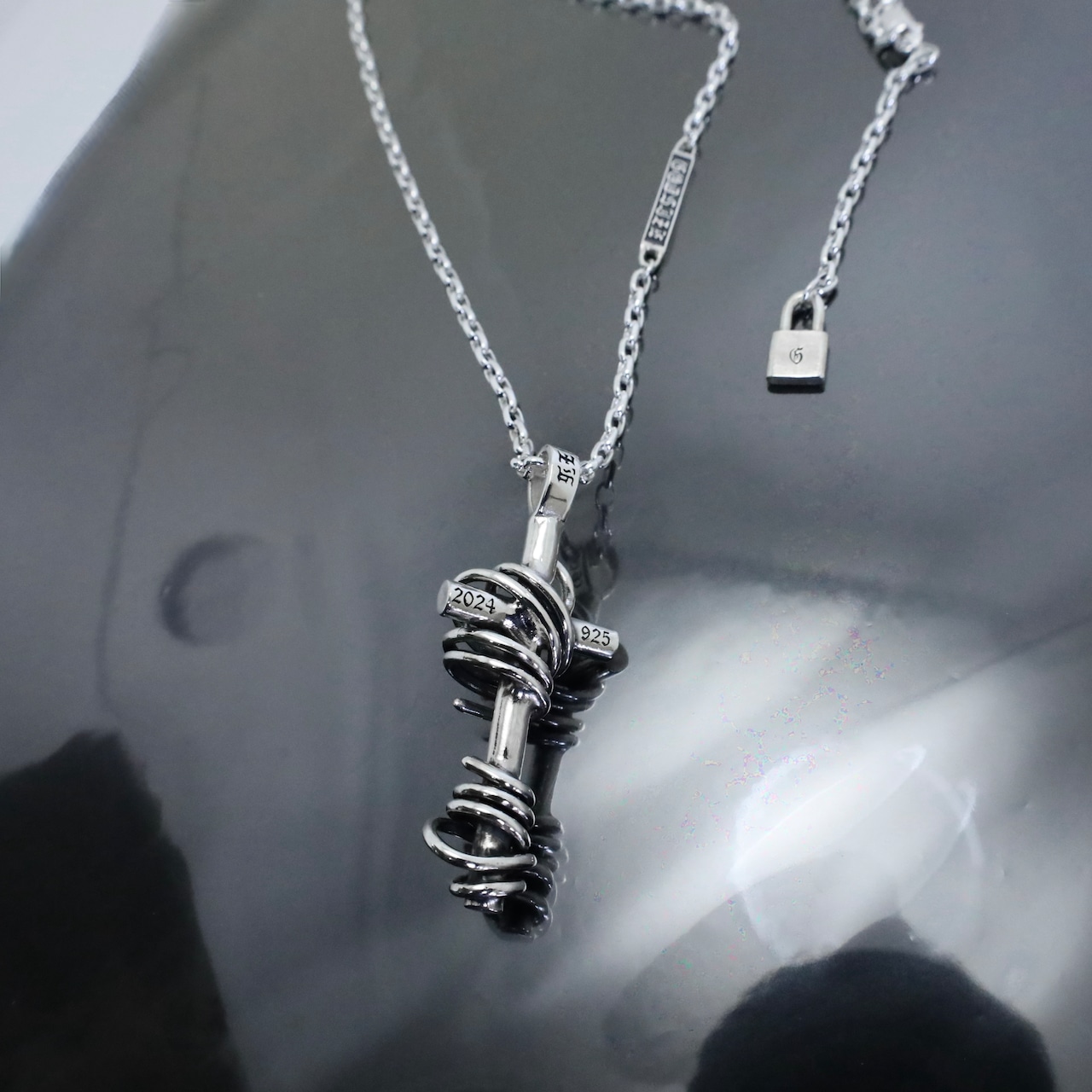 THORNY CROSS [LARGE] #2 NECKLACE with GODSIZE® I.D. TAG / ソーニークロス L #2ネックレス ゴッドサイズ® I.D.タグ