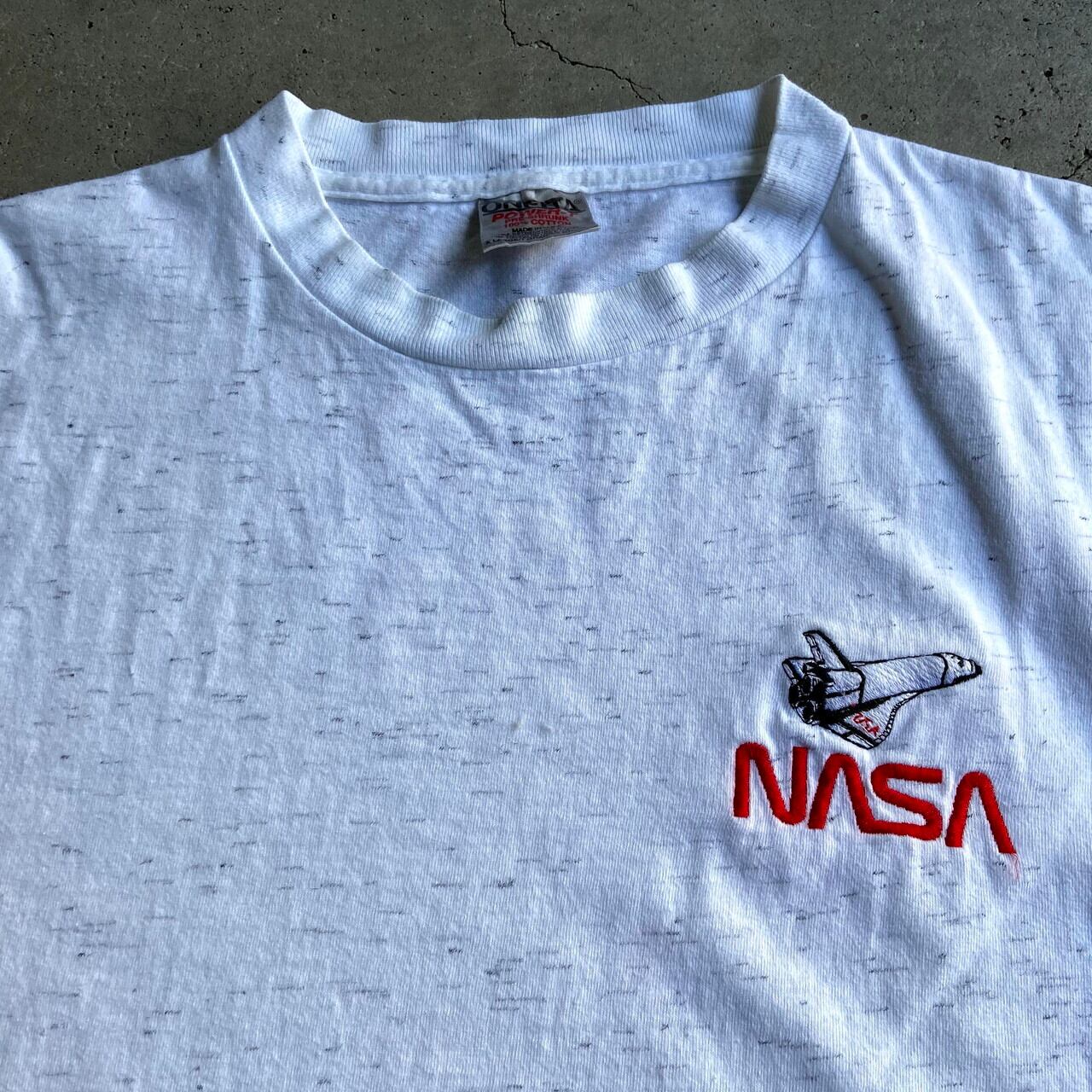 90年代 Nasa 企業ロゴ刺繍 Tシャツ メンズxl 古着 90s ビンテージ ヴィンテージ 霜降りホワイト 白 Tシャツ Cave 古着屋 公式 古着通販サイト