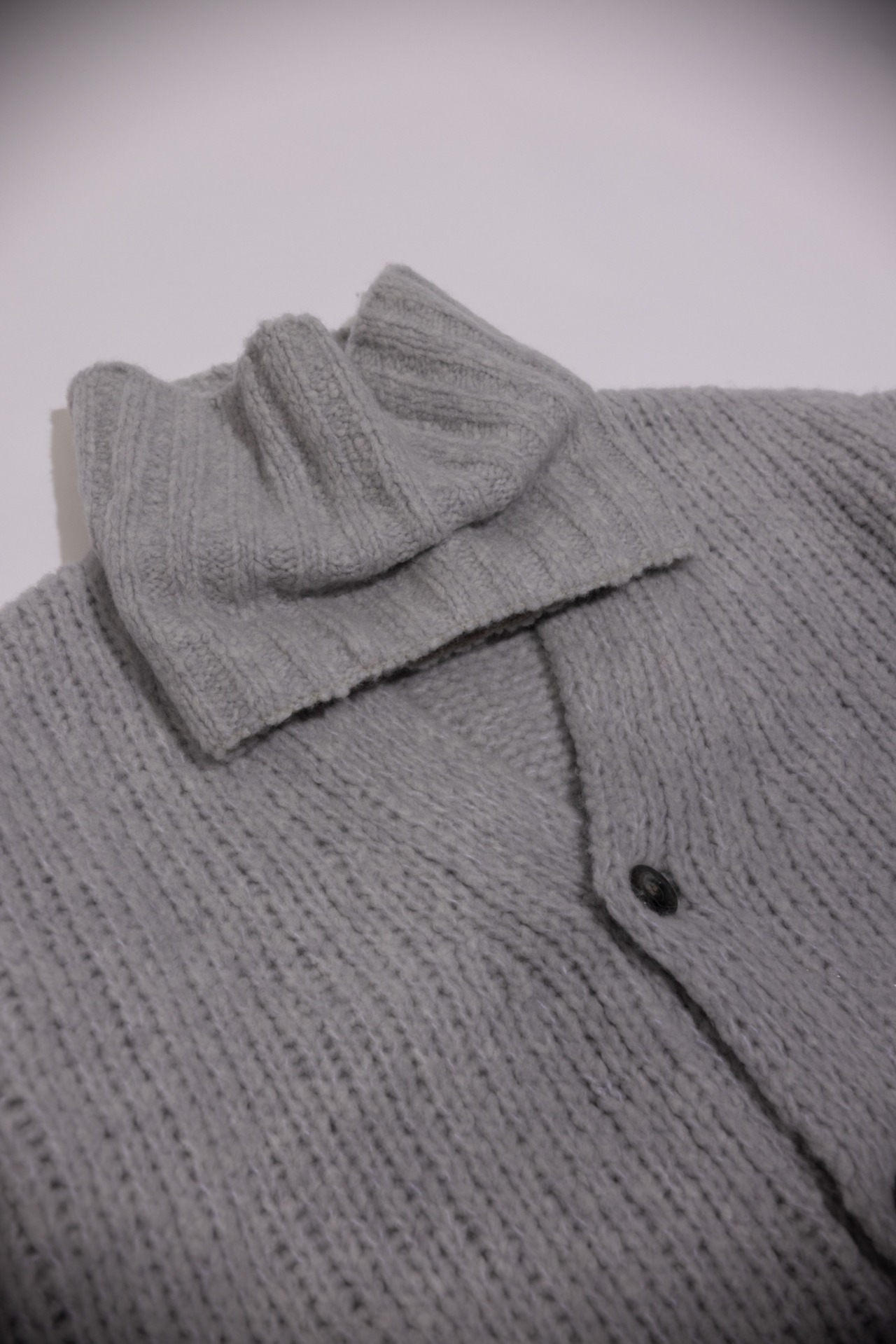 Over Sized Fluffy Off Collar Cardigan Knit