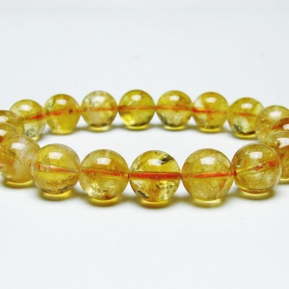 シトリンクォーツ ブレスレット 虹入り 11mm シトリン ブレス 一点物 メール便可 [M便 1/10] 111-46183