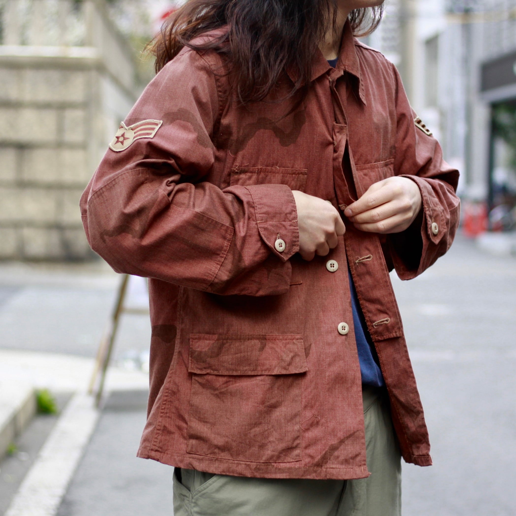 0132. 1990's garment dyed BDU ジャケット ブリック グリーン 0132. 1990's garment dyed BDU ジャケット ブリック グリーン