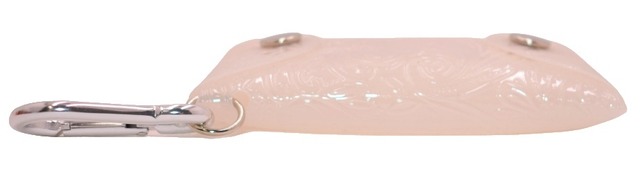 エンボス (ペイズリー柄) クリアケース 小物 透明 持ち運び (ミルク) カラビナ付 ポーチ 工房 手作り 日本製 エコパッケージ MX-0025-212