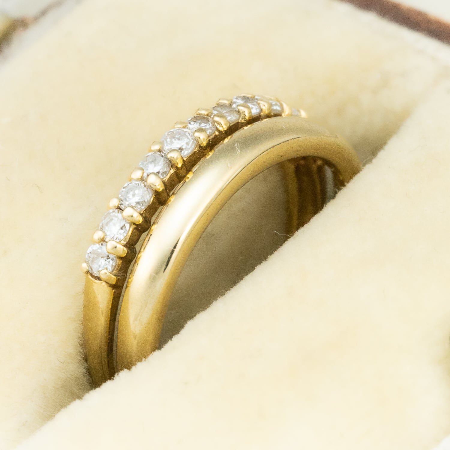 商談中】K18 ダイヤモンド ハーフエタニティ ピンキー リング 0.17ct 1