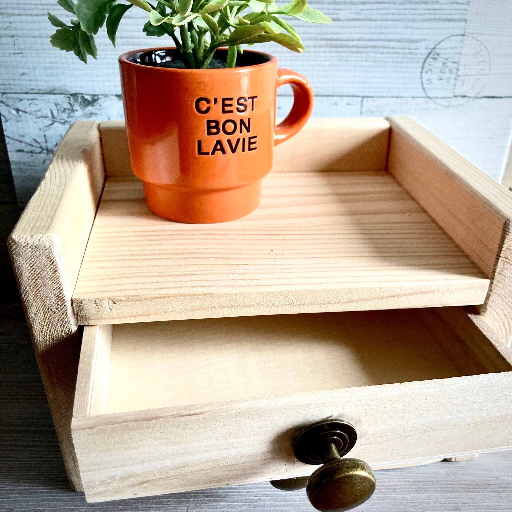 アクセサリー収納 アクセサリーケース 木製 2段 引き出し アンティーク