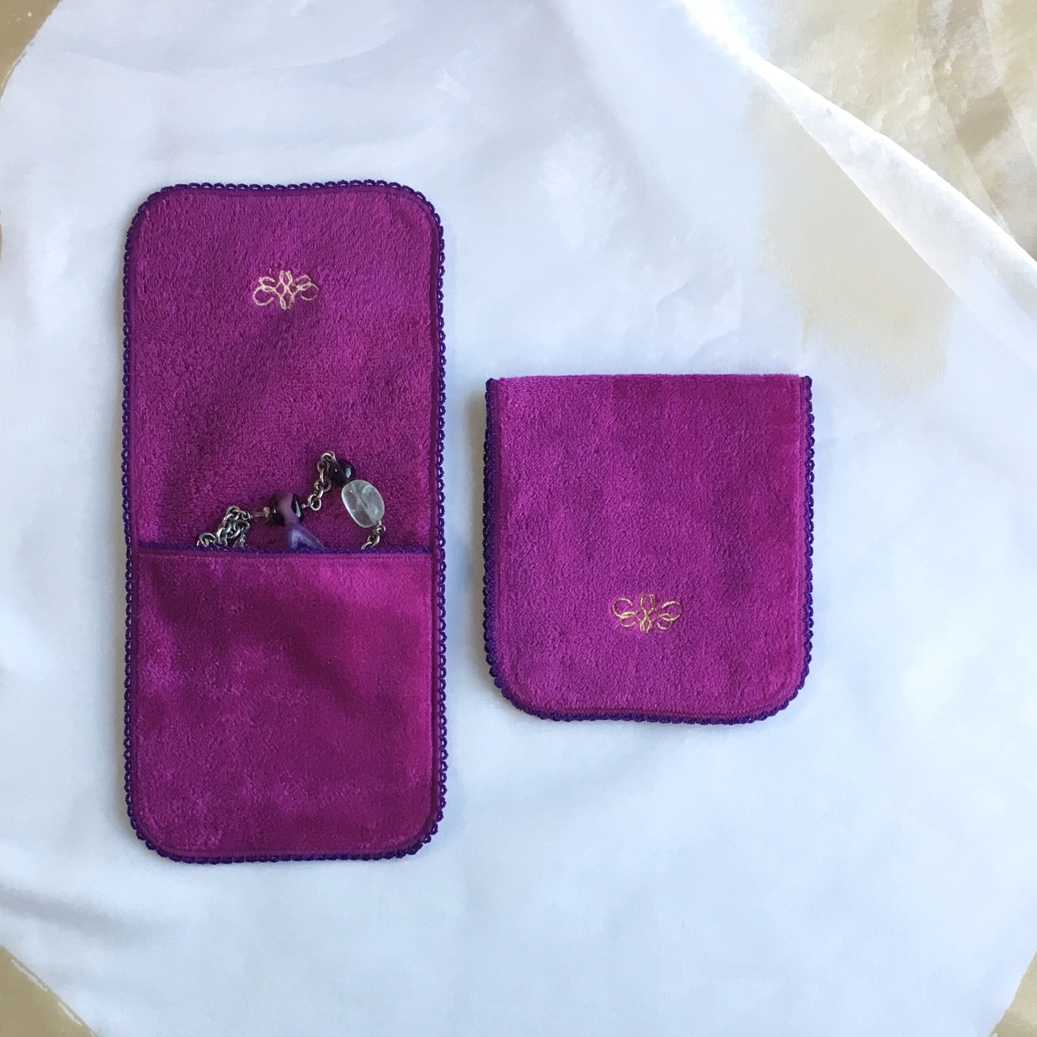 Mon Luxe レース チーフポーチ タオル地 Lace Chief Pouch | Mon Luxe