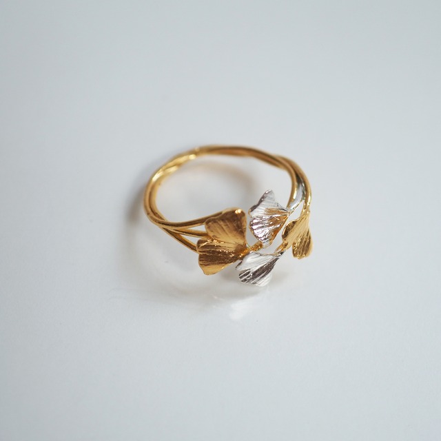 銀杏のリング(silver×gold)