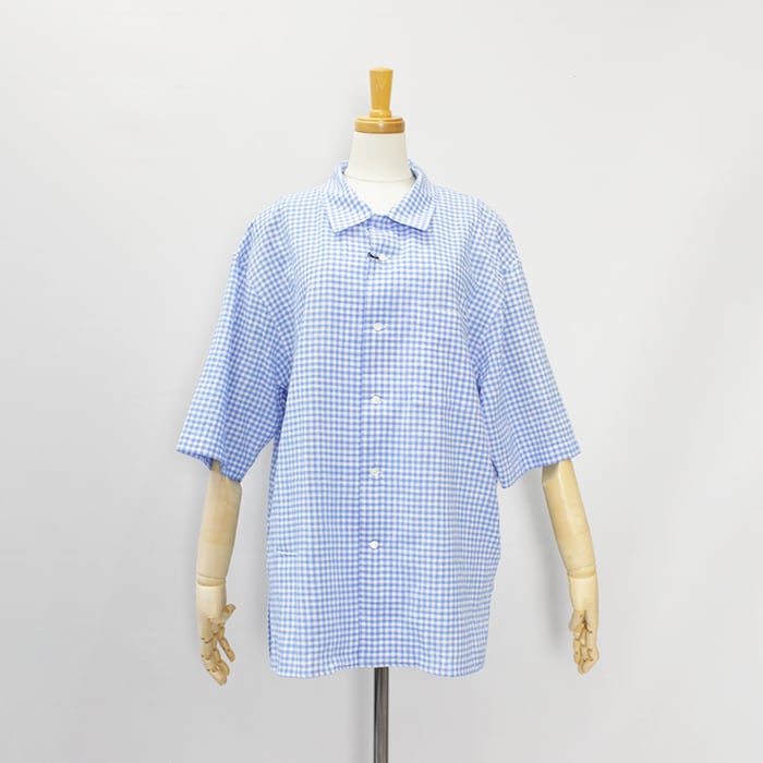 awasa アワサ awasa open collar s/s check shirt aws5-sh003 2026春夏 awasa アワサ awasa open collar s/s check shirt aws5-sh003 2026春夏