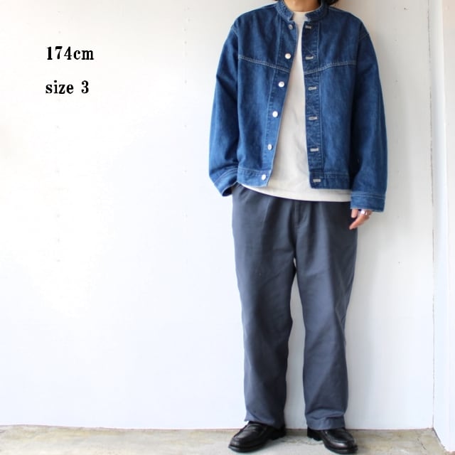 amne スタンドカラーデニムブルゾン mandarin blouson （Indigo navy