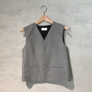 【ATON】WOOL LINEN SHARKSKIN WAIST COAT/JKAGCM0208