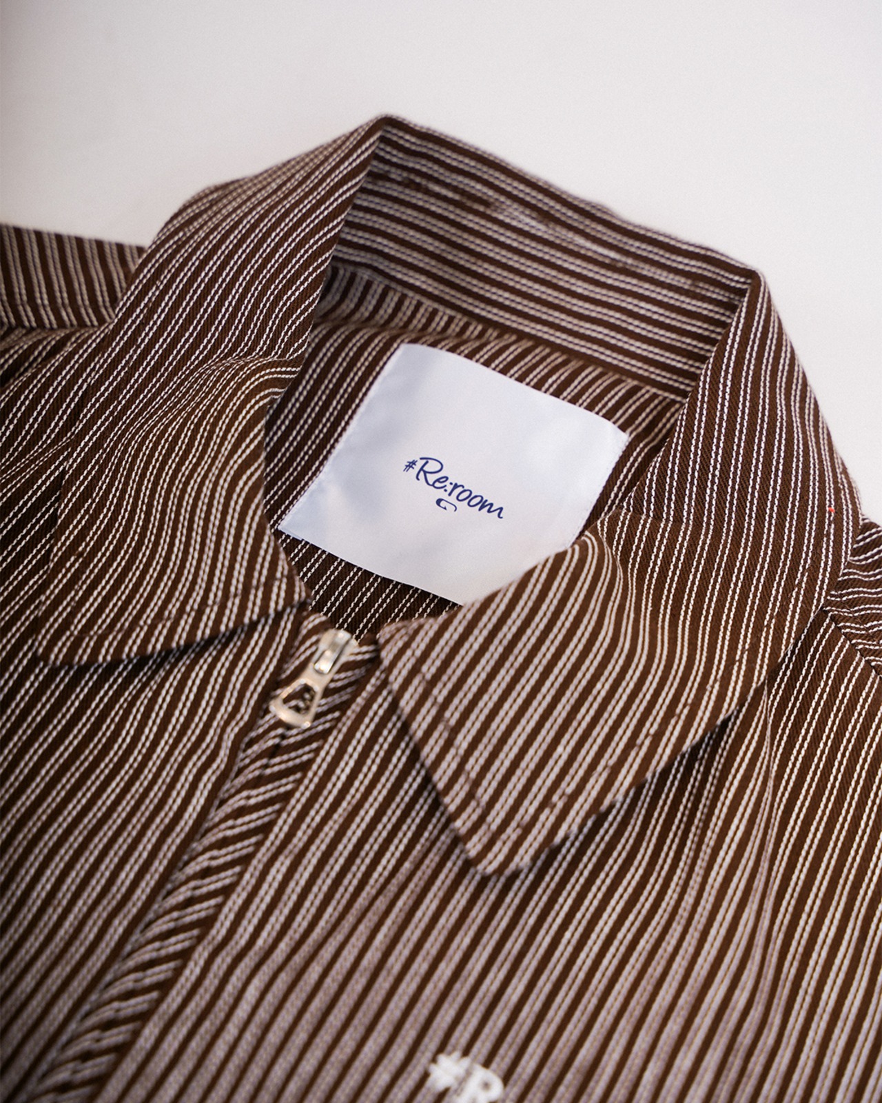 【#Re:room】ORANGE FLOWER EMBROIDERY STRIPE JACKET［REJ146］