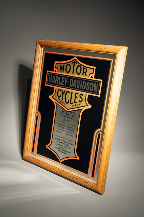 80s Official Harley Davidson Vintage Mirror Sign