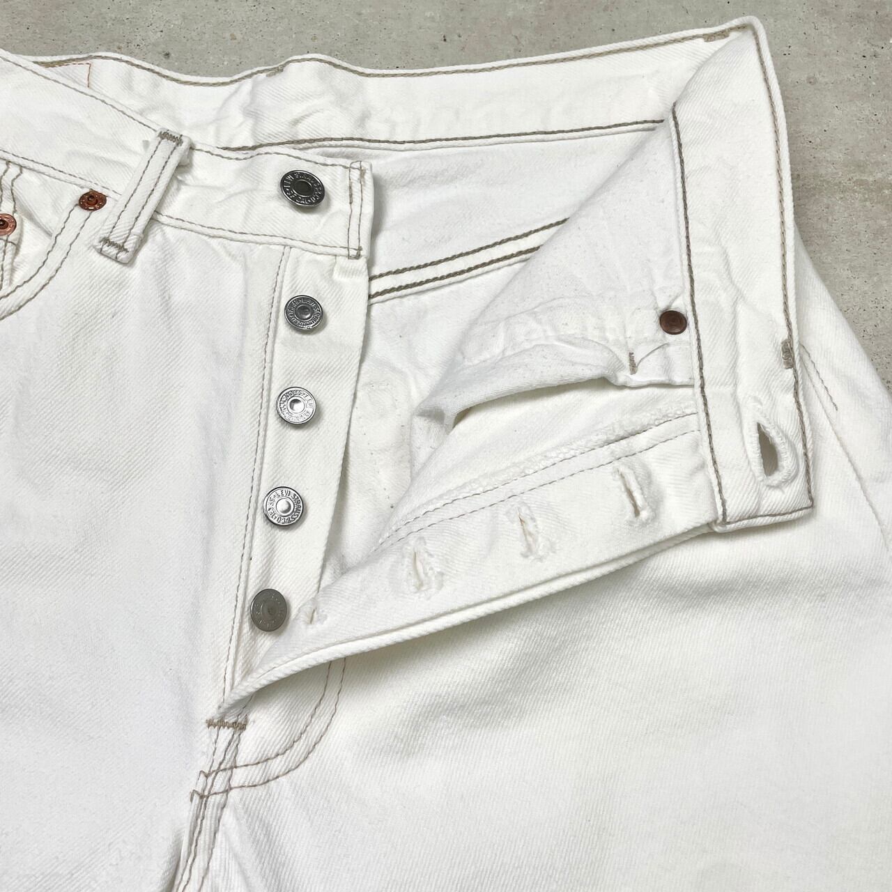 90年代~00年代 USA製 Levi's リーバイス 501 ホワイトデニムパンツ