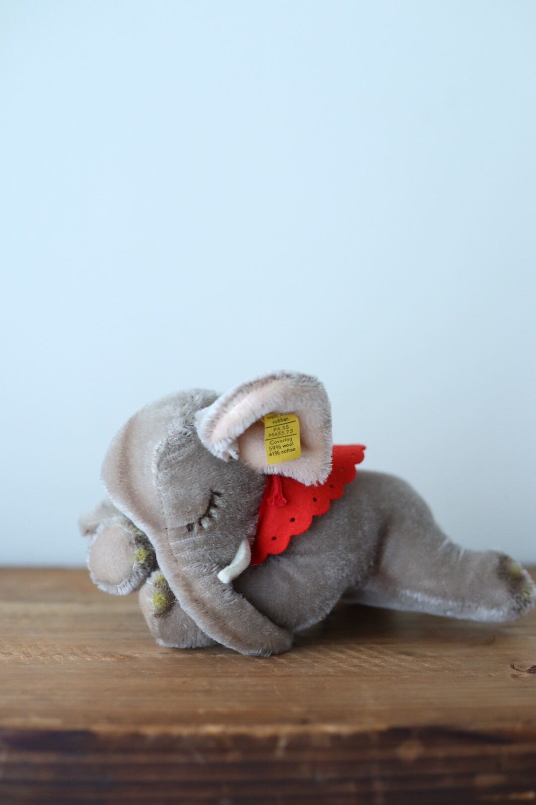 ヴィンテージ シュタイフ お眠りゾウさん 17㎝ Steiff Floppy Ele  ヴィンテージ ぬいぐるみ