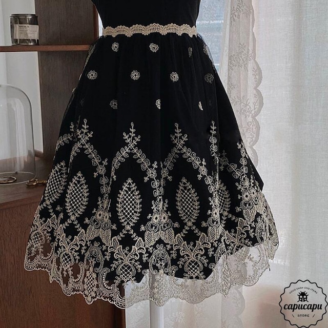 «sold out» Lace apron cape 2way Black Bling  レースエプロン ブラック