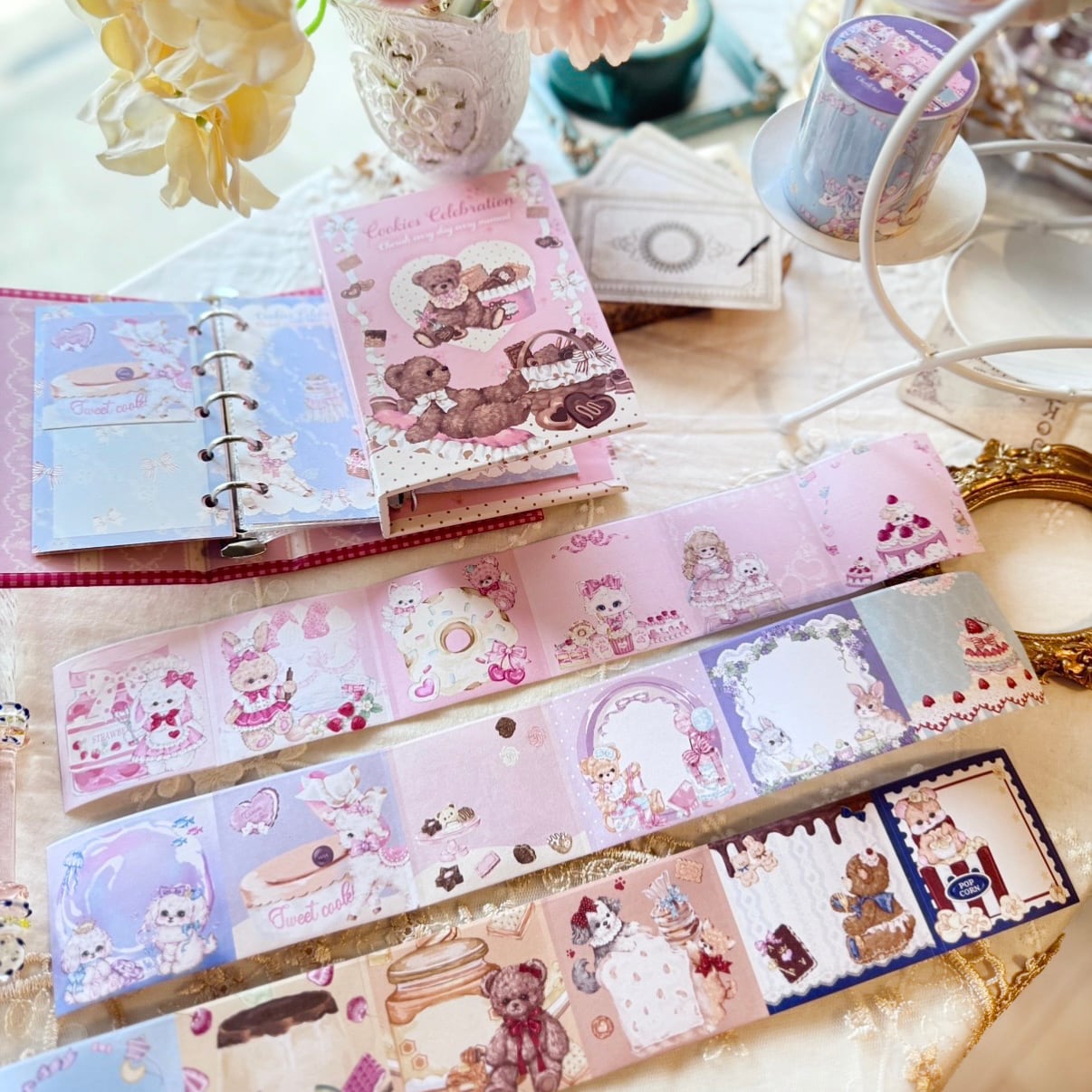 薔薇とレースのトレペジャーナル& タグクリップブック Cherry Sweet 薔薇とレースのトレペジャーナル& タグクリップブック Cherry