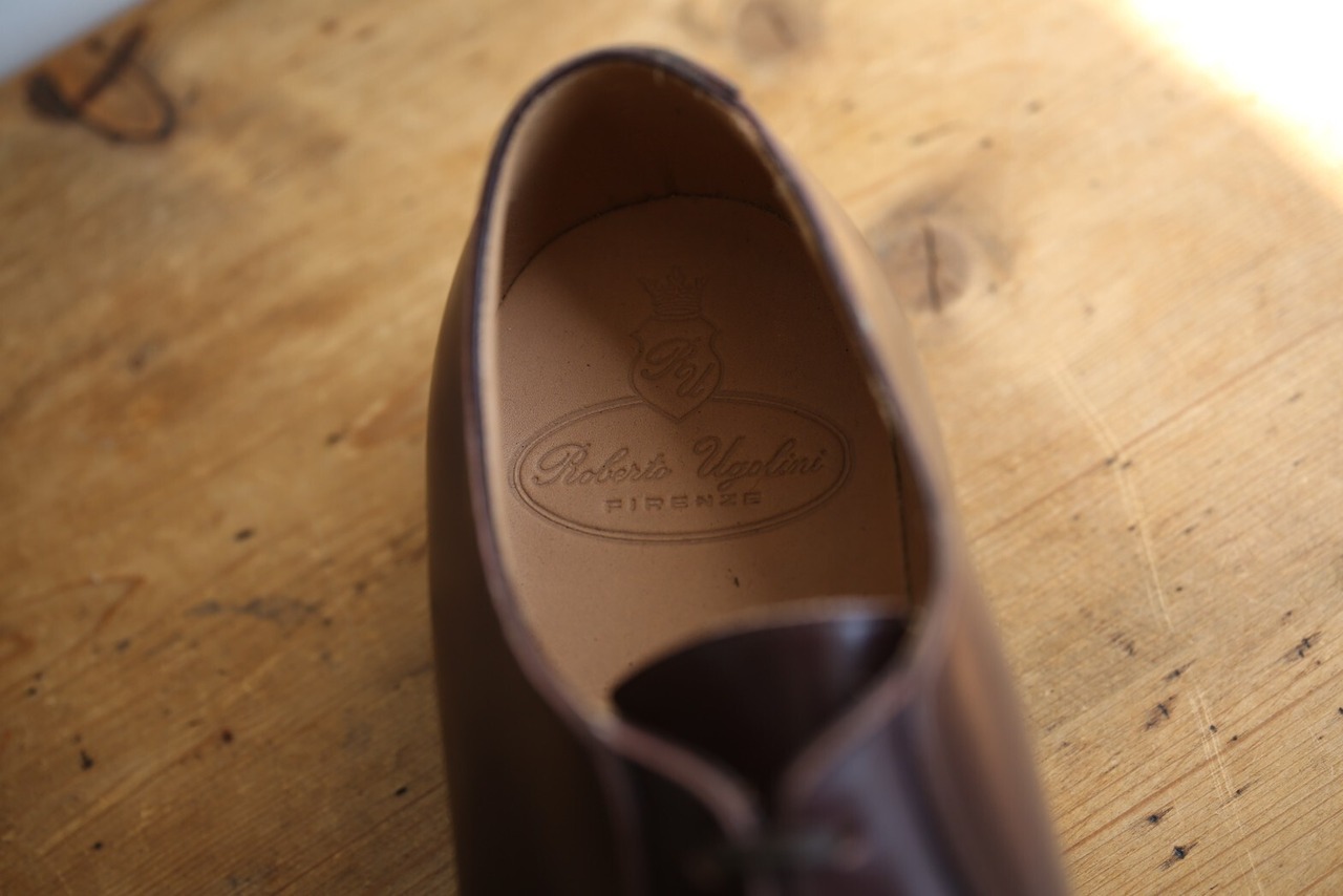 【Roberto Ugorini】注文靴 オックスフォードシューズ ダークブラウン 未使用品 Size:42eq
